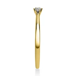 Solitär Ring Damenring 750 Gold Gelbgold mit Diamant Brillant 0,05 Ct 6er-Krappe