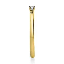 Solitär Ring Damenring 585 Gold Gelbgold mit Diamant Brillant 0,05 Ct 4er-Krappe