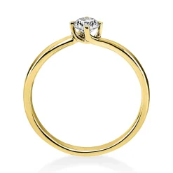 Solitär Ring Damenring 750 Gold Gelbgold mit Diamant Brillant 0,25 Ct 4er-Krappe