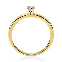 Solitär Ring Damenring 585 Gold Gelbgold mit Diamant Brillant 0,15 Ct 4er-Krappe