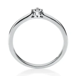 Solitär Ring Damenring 750 Gold Weißgold Diamant Brillant 0,10 Ct. 4er-Krappe