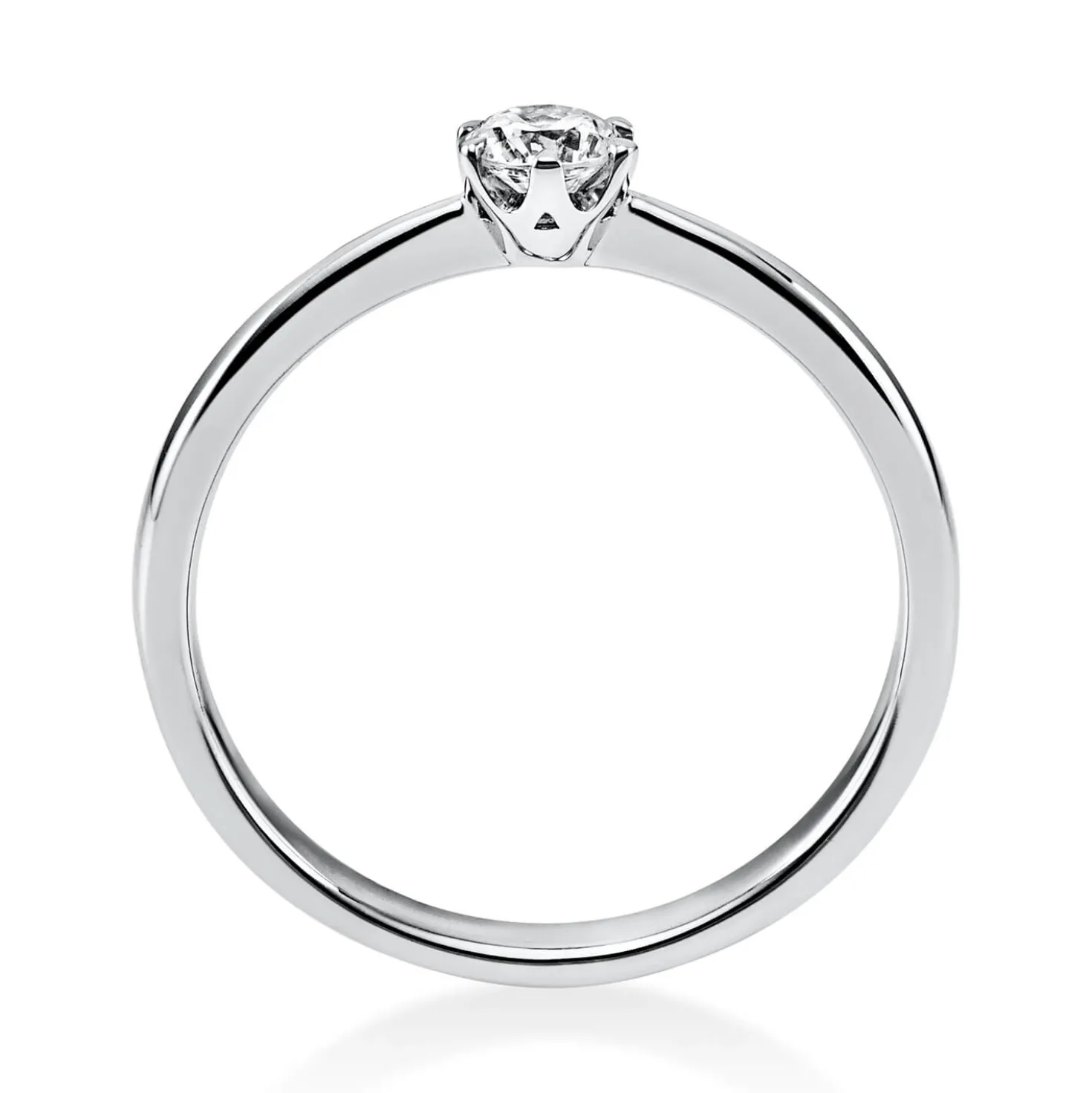 Solitär Ring Damenring 585 Gold Weißgold Diamant Brillant 0,20 Ct. 6er-Krappe