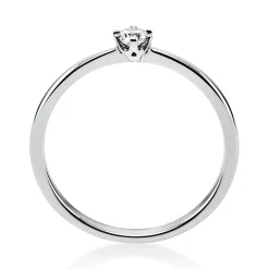 Solitär Ring Damenring 750 Gold Weißgold Diamant Brillant 0,10 Ct. 6er-Krappe