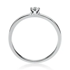 Solitär Ring Damenring 585 Gold Weißgold Diamant Brillant 0,10 Ct. 6er-Krappe