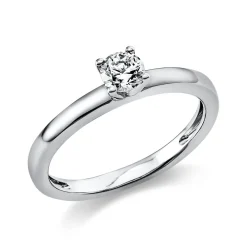 Solitär Ring Damenring 750 Gold Weißgold Diamant Brillant 0,30 Ct. 4er-Krappe