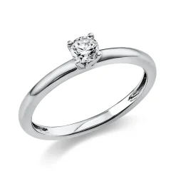 Solitär Ring Damenring 585 Gold Weißgold Diamant Brillant 0,20 Ct. 4er-Krappe