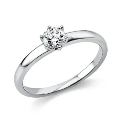 Solitär Ring Damenring 750 Gold Weißgold Diamant Brillant 0,30 Ct. 6er-Krappe