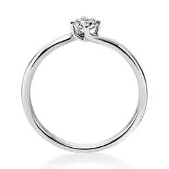 Solitär Ring Damenring 750 Gold Weißgold Diamant Brillant 0,20 Ct. 4er-Krappe