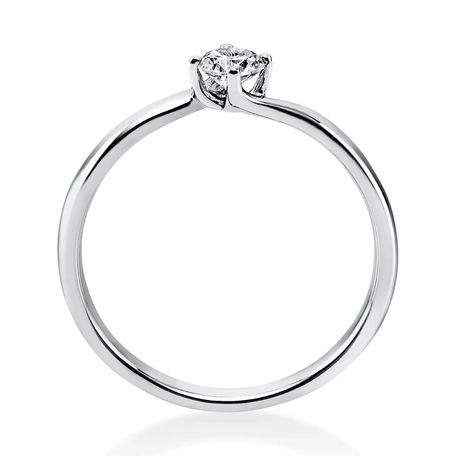 Solitär Ring Damenring 585 Gold Weißgold Diamant Brillant 0,20 Ct. 4er-Krappe