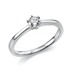 Solitär Ring Damenring 750 Gold Weißgold Diamant Brillant 0,30 Ct. 6er-Krappe