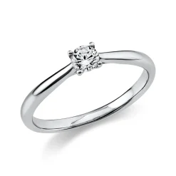 Solitär Ring Damenring 750 Gold Weißgold Diamant Brillant 0,20 Ct. 4er-Krappe