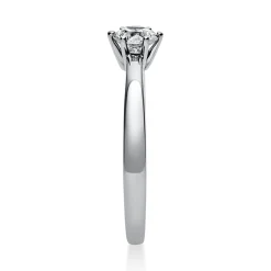 Solitär Ring Damenring 750 Gold Weißgold Diamant Brillant 0,40 Ct. 6er-Krappe