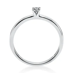 Solitär Ring Damenring 585 Gold Weißgold Diamant Brillant 0,10 Ct. 4er-Krappe