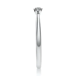 Solitär Ring Damenring 750 Gold Weißgold mit Diamant Brillant 0,05 Ct 6er-Krappe