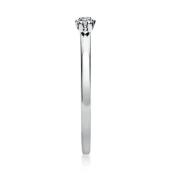 Solitär Ring Damenring 750 Gold Weißgold mit Diamant Brillant 0,05 Ct 6er-Krappe