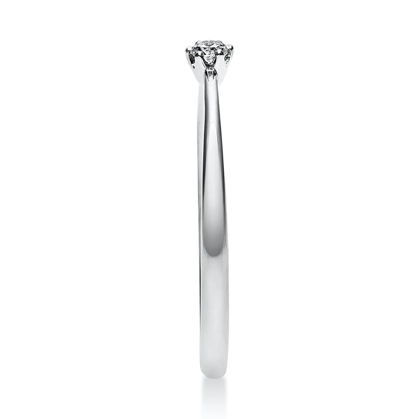 Solitär Ring Damenring 585 Gold Weißgold mit Diamant Brillant 0,05 Ct 6er-Krappe