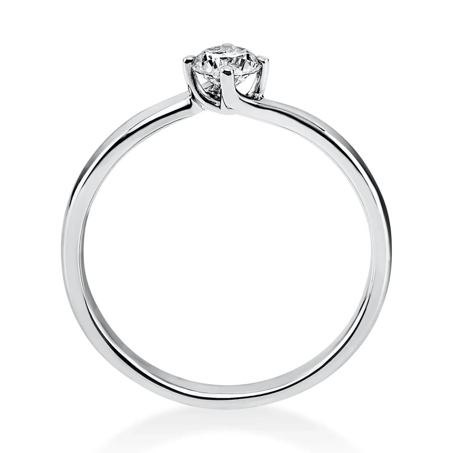 Solitär Ring Damenring 750 Gold Weißgold mit Diamant Brillant 0,25 Ct 4er-Krappe