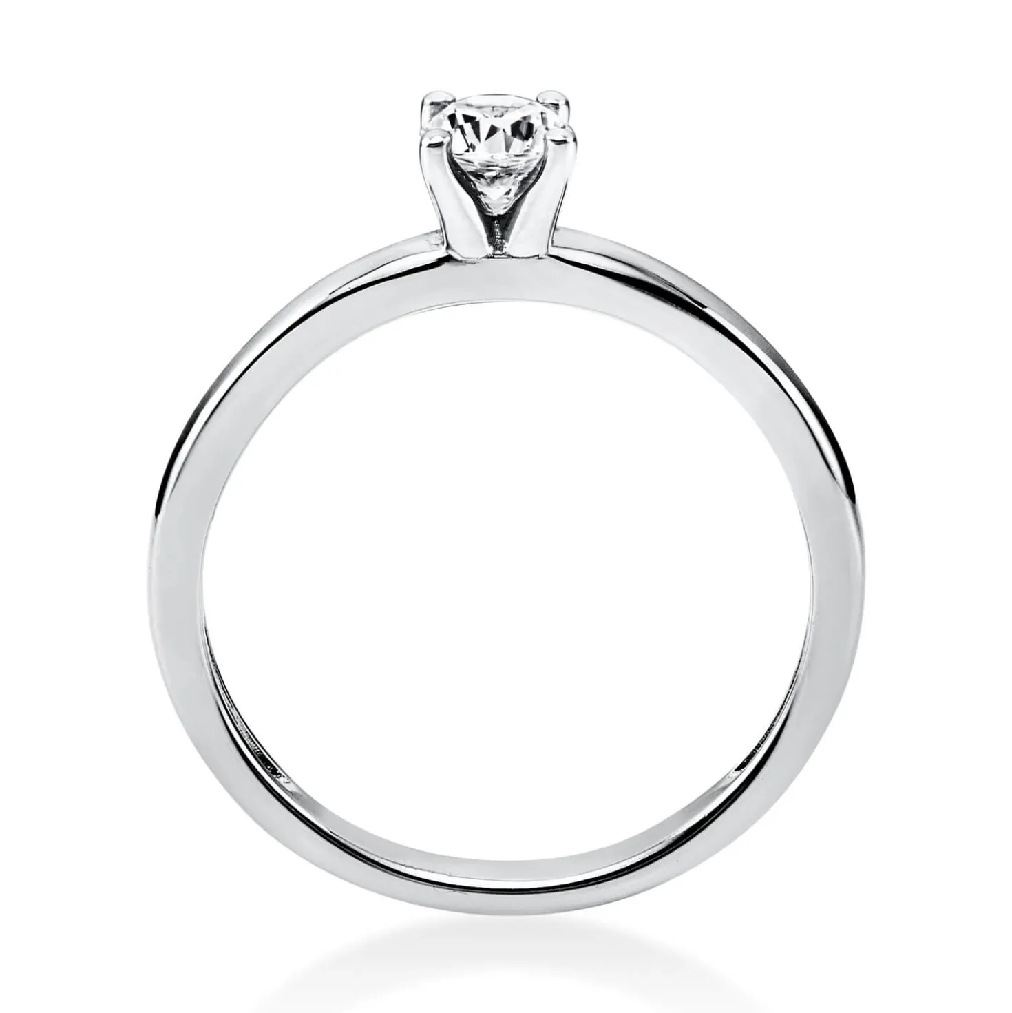 Solitär Ring Damenring 750 Gold Weißgold mit Diamant Brillant 0,25 Ct 4er-Krappe