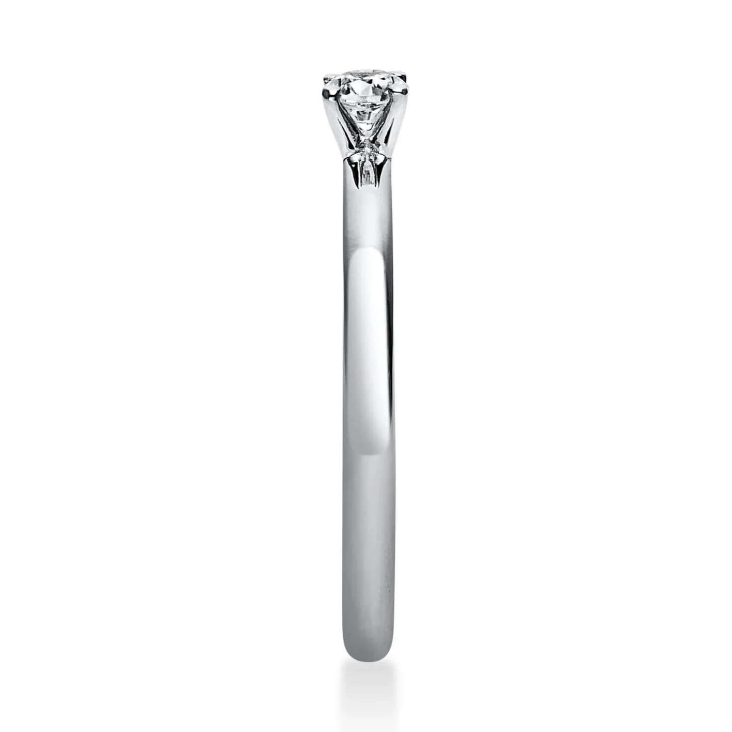 Solitär Ring Damenring 750 Gold Weißgold mit Diamant Brillant 0,15 Ct 4er-Krappe
