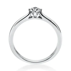 Solitär Ring Damenring 750 Gold Weißgold mit Diamant Brillant 0,25 Ct 4er-Krappe