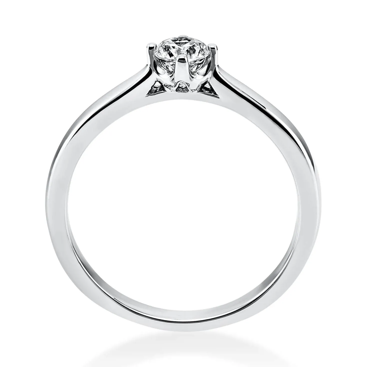 Solitär Ring Damenring 750 Gold Weißgold mit Diamant Brillant 0,25 Ct 4er-Krappe