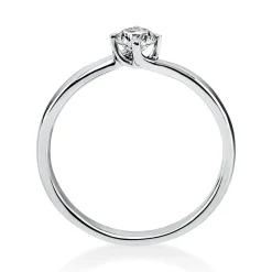 Solitär Ring Damenring 585 Gold Weißgold mit Diamant Brillant 0,25 Ct 4er-Krappe