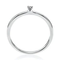 Solitär Ring Damenring 750 Gold Weißgold mit Diamant Brillant 0,05 Ct 4er-Krappe