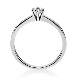 Solitär Ring Damenring 750 Gold Weißgold mit Diamant Brillant 0,25 Ct 6er-Krappe