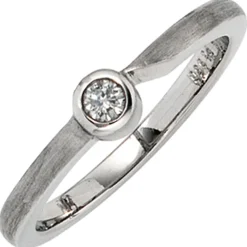 Solitär Ring Damenring mit Diamant 0.08Ct W/SI Brillant weiß 950 Platin schlicht