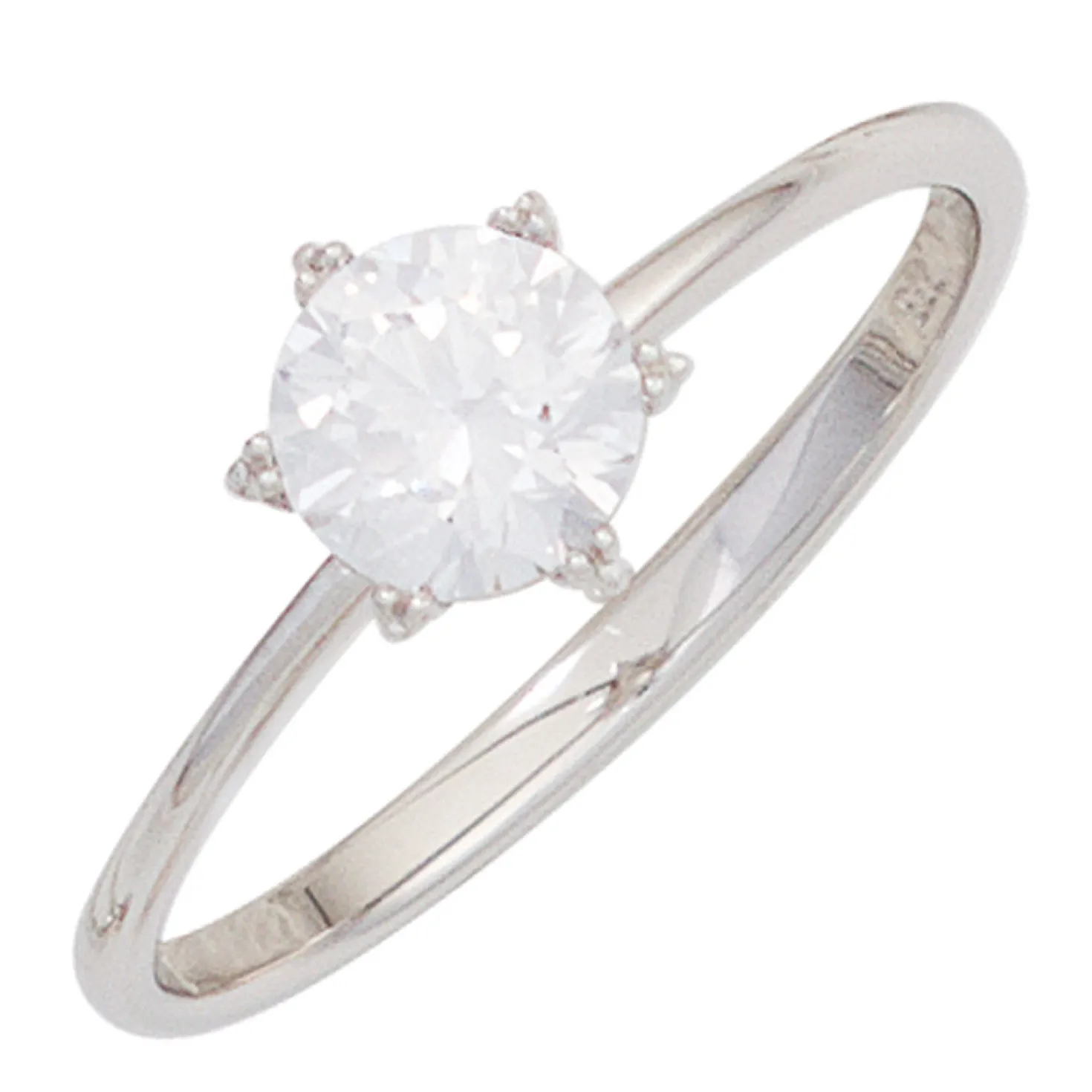 Solitär Ring Damenring mit Zirkonia weiß 333 Gold Weißgold Fingerschmuck