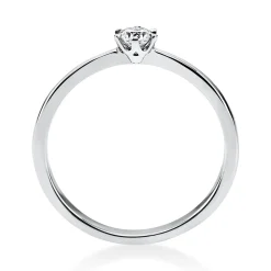 Solitär Ring Damenring 950 Platin Diamant Brillant 0,15 Ct 6er-Krappe B: 2,1mm