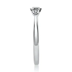 Solitär Ring Damenring 950 Platin Diamant Brillant 0,15 Ct 6er-Krappe B: 2,1mm