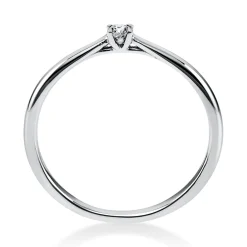 Solitär Ring Damenring 950 Platin Diamant Brillant 0,05 Ct 4er-Krappe B: 1,7mm