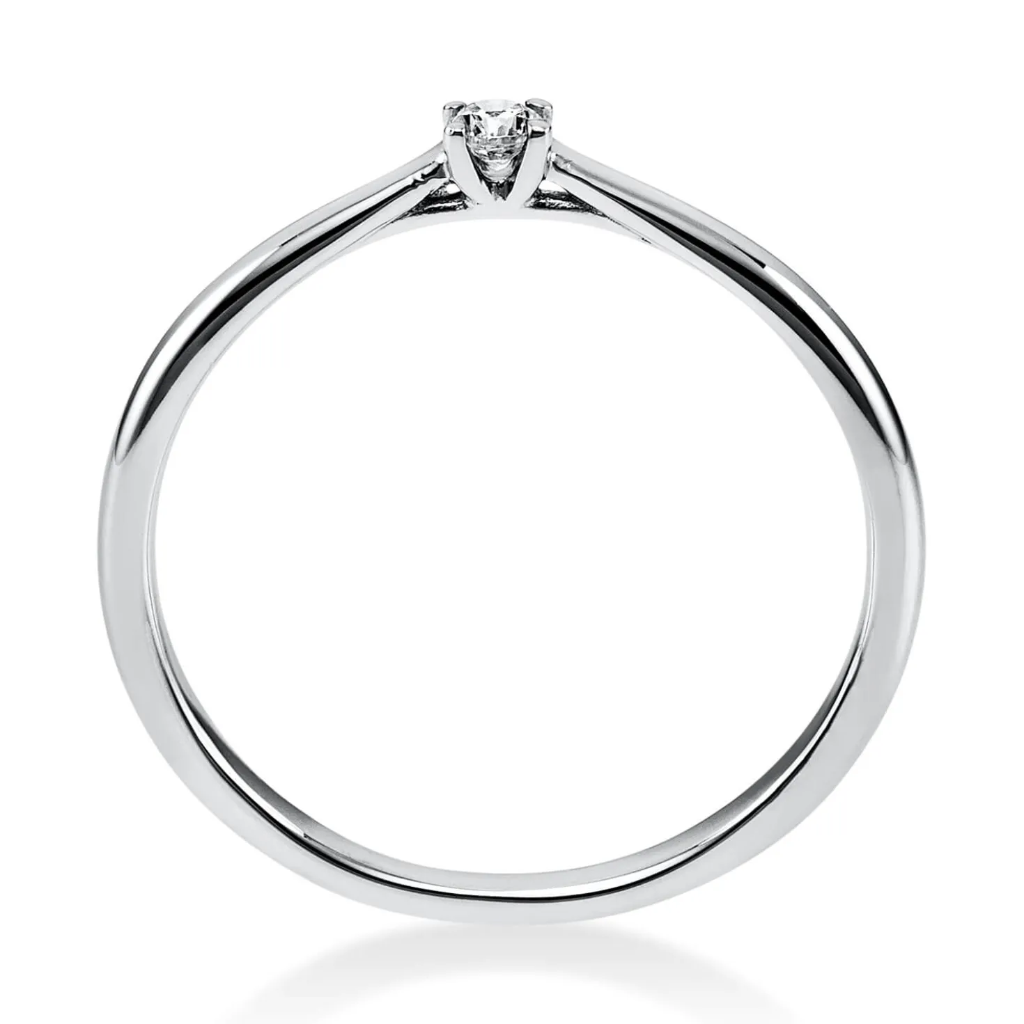 Solitär Ring Damenring 950 Platin Diamant Brillant 0,05 Ct 4er-Krappe B: 1,7mm