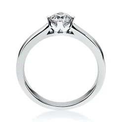 Solitär Ring Damenring 950 Platin Diamant Brillant 0,50 Ct. 4er-Krappe B: 2,6mm