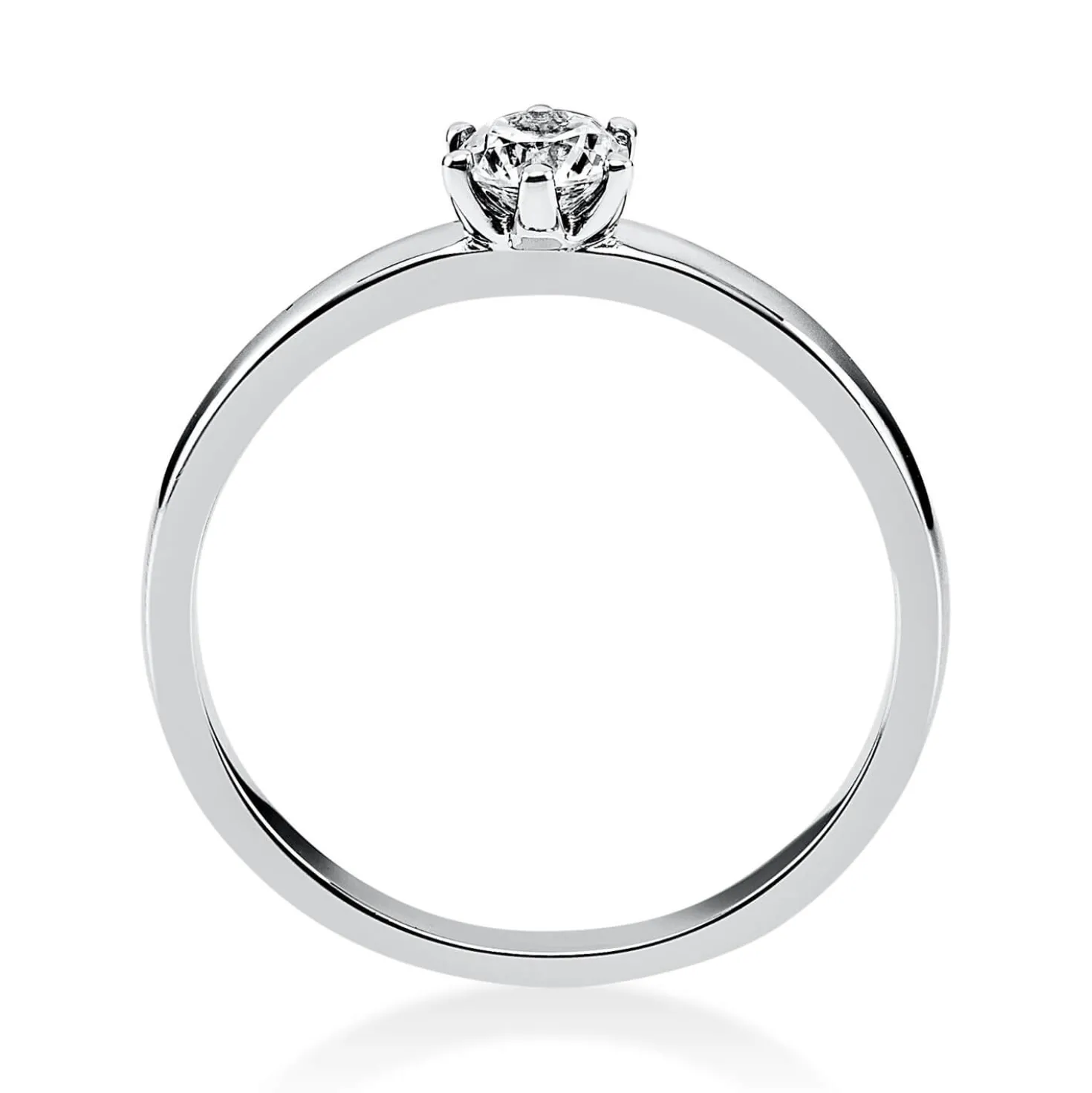 Solitär Ring Damenring 950 Platin Diamant Brillant 0,25 Ct 6er-Krappe B: 1,7mm