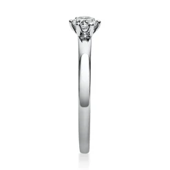 Solitär Ring Damenring 950 Platin Diamant Brillant 0,25 Ct 6er-Krappe B: 1,7mm