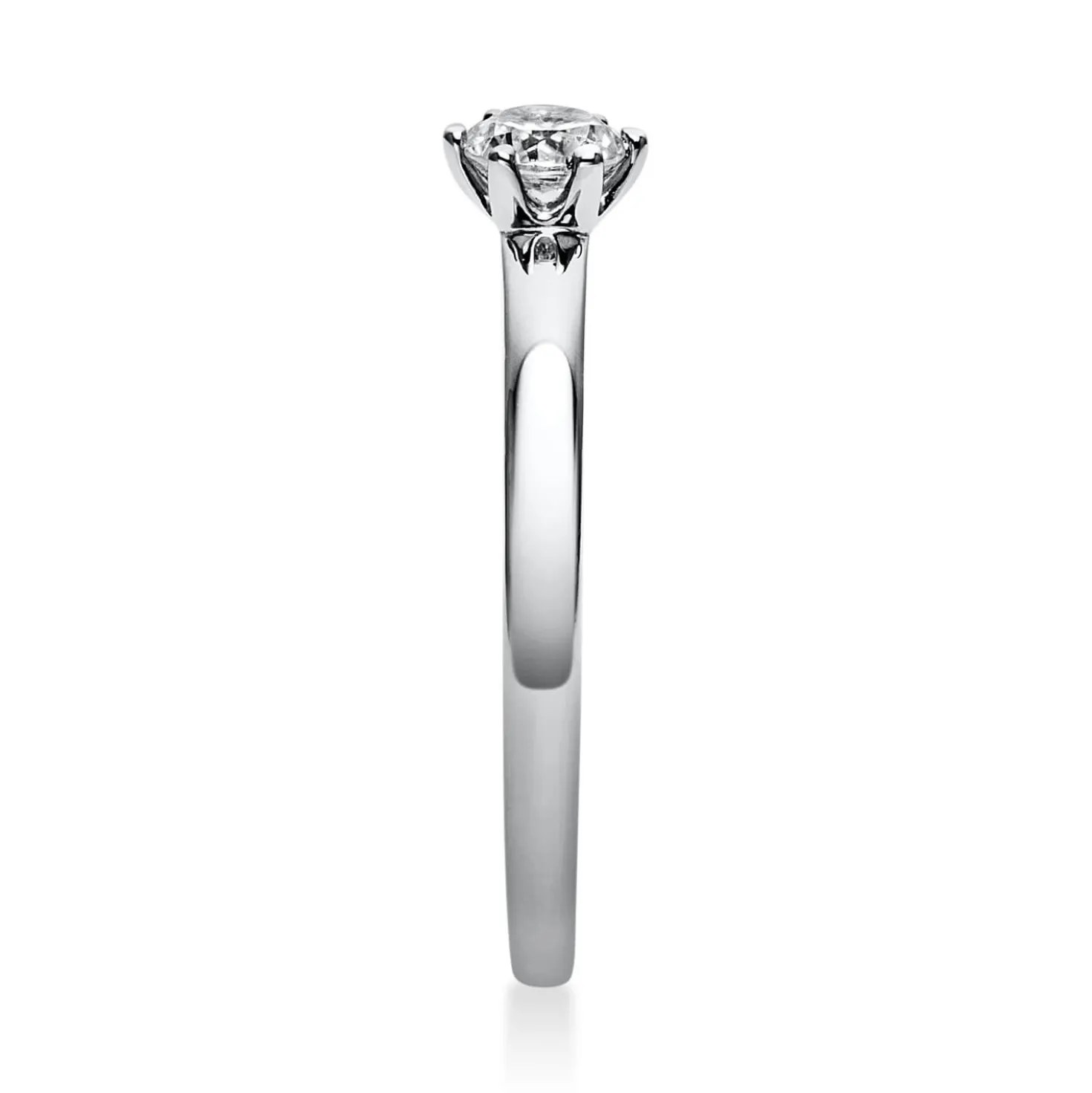 Solitär Ring Damenring 950 Platin Diamant Brillant 0,25 Ct 6er-Krappe B: 1,7mm