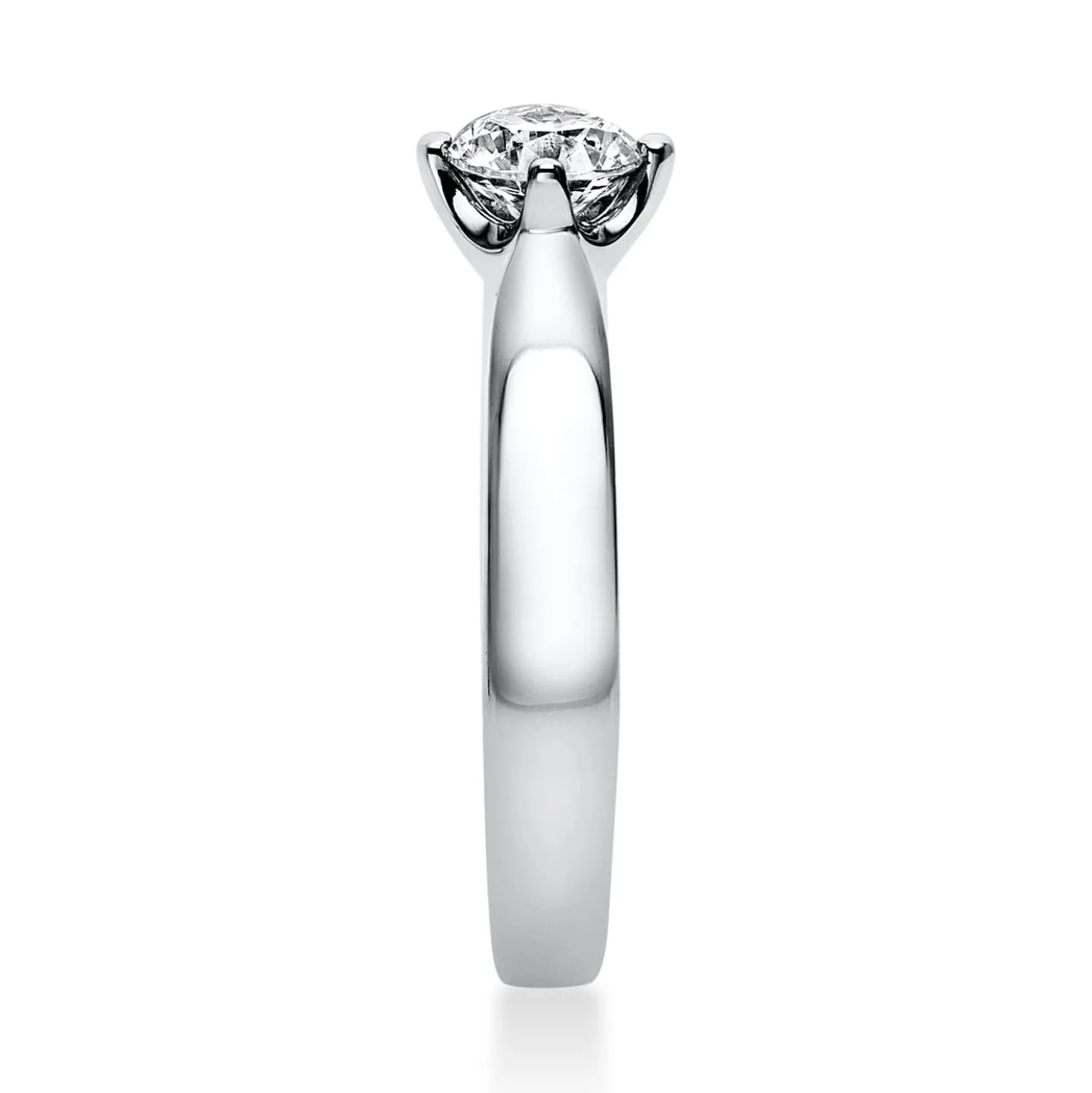 Solitär Ring Damenring 950 Platin Diamant Brillant 0,40 Ct. 4er-Krappe B: 2,6mm