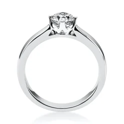 Solitär Ring Damenring 950 Platin Diamant Brillant 0,40 Ct. 4er-Krappe B: 2,6mm