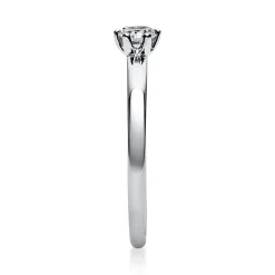 Solitär Ring Damenring 950 Platin Diamant Brillant 0,20 Ct. 6er-Krappe B: 1,7mm