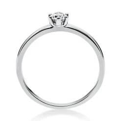 Solitär Ring Damenring 950 Platin Diamant Brillant 0,20 Ct. 6er-Krappe B: 1,7mm