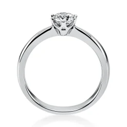 Solitär Ring Damenring 950 Platin Diamant Brillant 0,50 Ct. 6er-Krappe B: 3,1mm