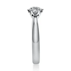Solitär Ring Damenring 950 Platin Diamant Brillant 0,50 Ct. 6er-Krappe B: 3,1mm