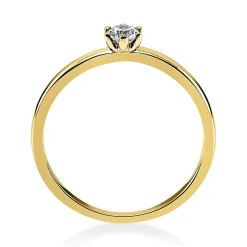 Solitär Ring 585 Gold Gelbgold Brillant 0,15 Ct H: 10,5mm, B: 10,6mm, S: 2,8mm