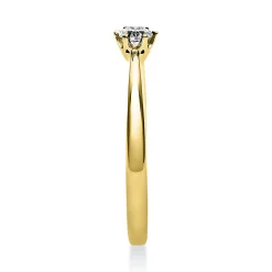 Solitär Ring 585 Gold Gelbgold Diamant Brillant 0,15 Ct 6er-Krappe B: 2,1mm