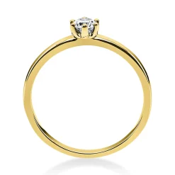 Solitär Ring 750 Gold Gelbgold Diamant Brillant 0,20 Ct. 6er-Krappe B: 1,7mm