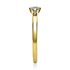 Solitär Ring 585 Gold Gelbgold Diamant Brillant 0,20 Ct. 6er-Krappe B: 1,7mm