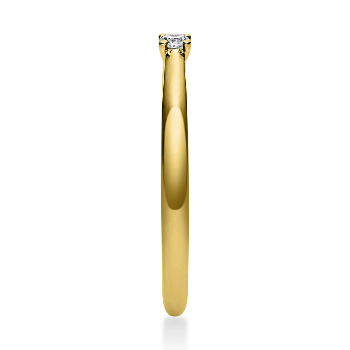 Solitär Ring 585 Gold Gelbgold Diamant Brillant 0,05 Ct 4er-Krappe B: 1,7mm
