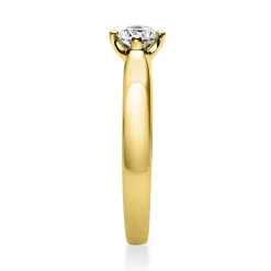 Solitär Ring 750 Gold Gelbgold Diamant Brillant 0,30 Ct. 4er-Krappe B: 2,4mm